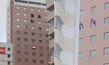 Trabalhadores pendurados em hotel não viram alerta de chefes sobre ventania: 'Susto"