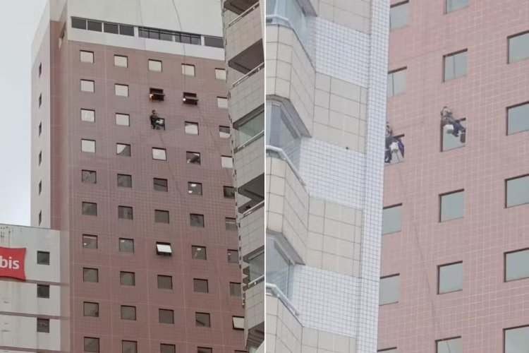Trabalhadores pendurados em hotel não viram alerta de chefes sobre ventania: 'Susto"